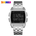 New Arrival Custom Design Skmei 1368 Gold Plated Luxury Wristwatch Stainless Steel Band Square Men Digital Watch